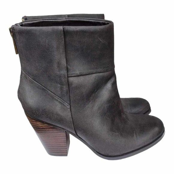 Anne Taylor LOFT Faux Leather Brown Booties/Ankle Boots Size 7.5 - Picture 1 of 15